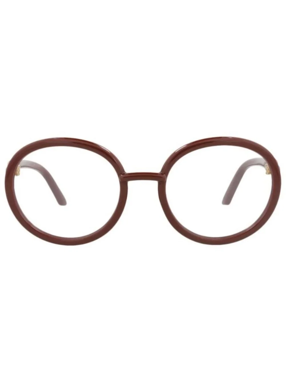 New Gucci Womens Round/Oval Brown Brown Transparent Fashion Designer Eyeglasses